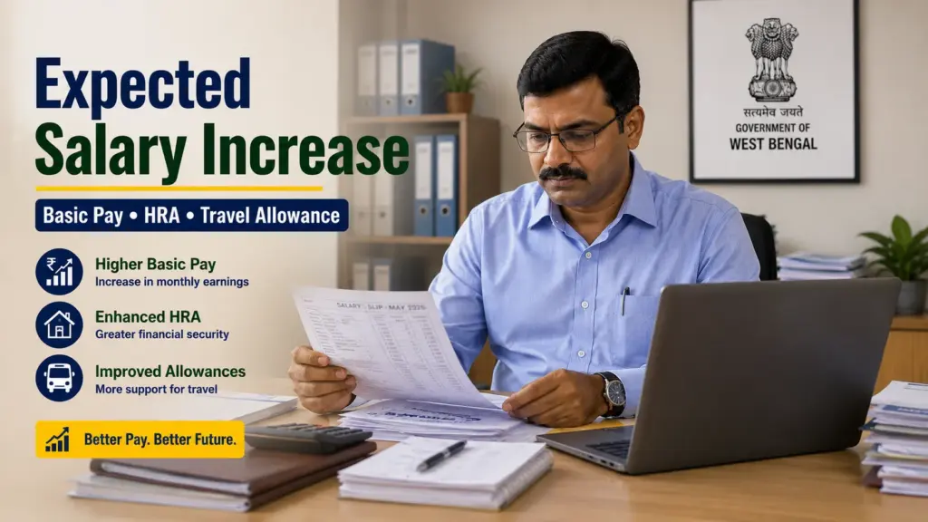 Government employee reviewing expected salary increase under the 7th Pay Commission