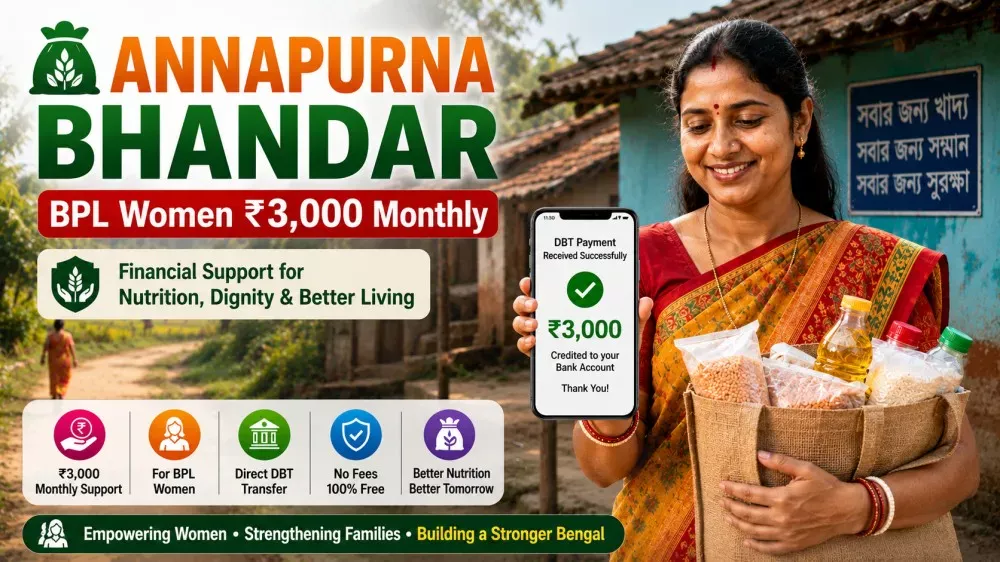 Beneficiary of Annapurna Bhandar scheme receiving monthly assistance