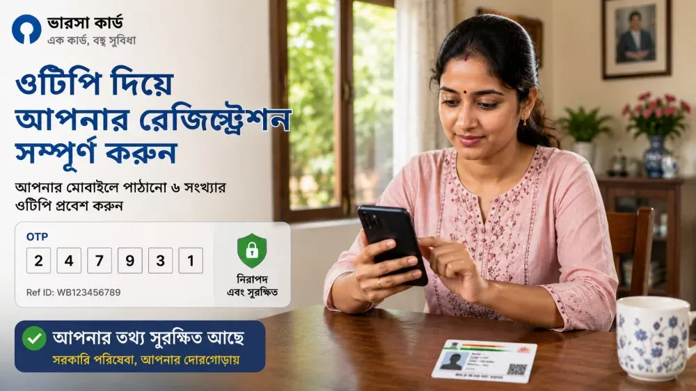 Woman verifying mobile OTP during Annapurna Yojana registration