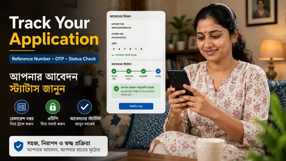 Woman checking Annapurna Yojana application status online