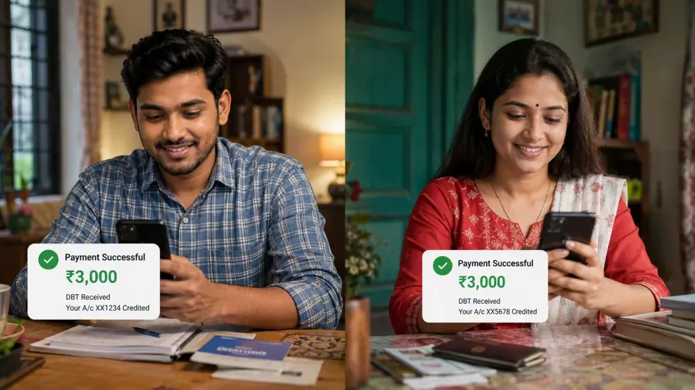 Beneficiaries checking direct bank transfer payments under Bharosa Card schemes