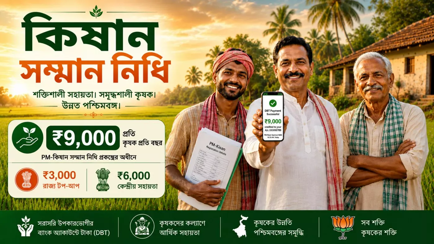 West Bengal farmers benefiting from BJP PM Kisan Samman Nidhi ₹9000 scheme
