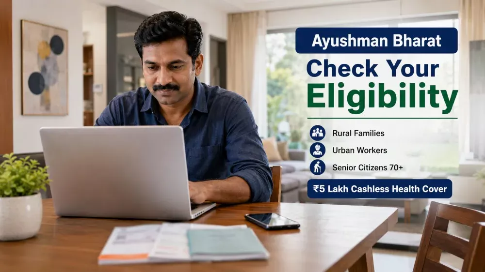 Person checking Ayushman Bharat eligibility online in West Bengal
