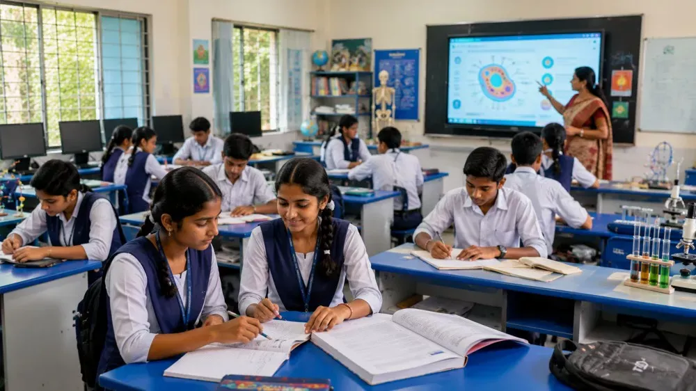 Students studying in upgraded PM SHRI government school