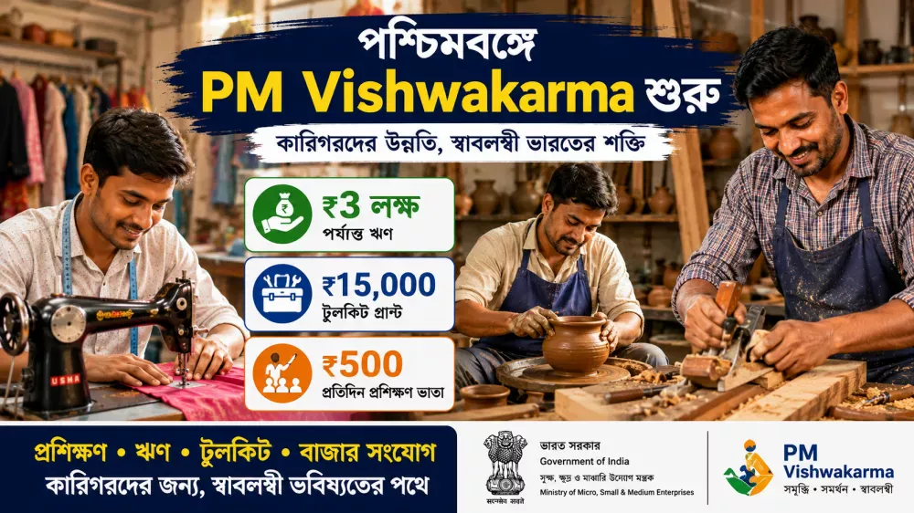Traditional artisans receiving loan, toolkit and training benefits under PM Vishwakarma