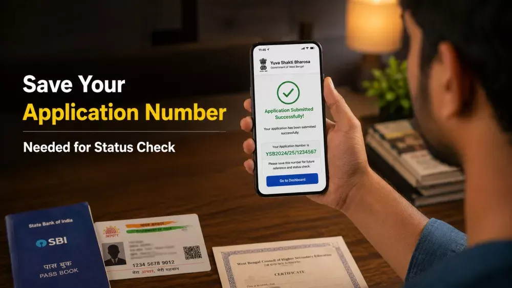 Saving application reference number for Yuva Shakti Bharosa Card