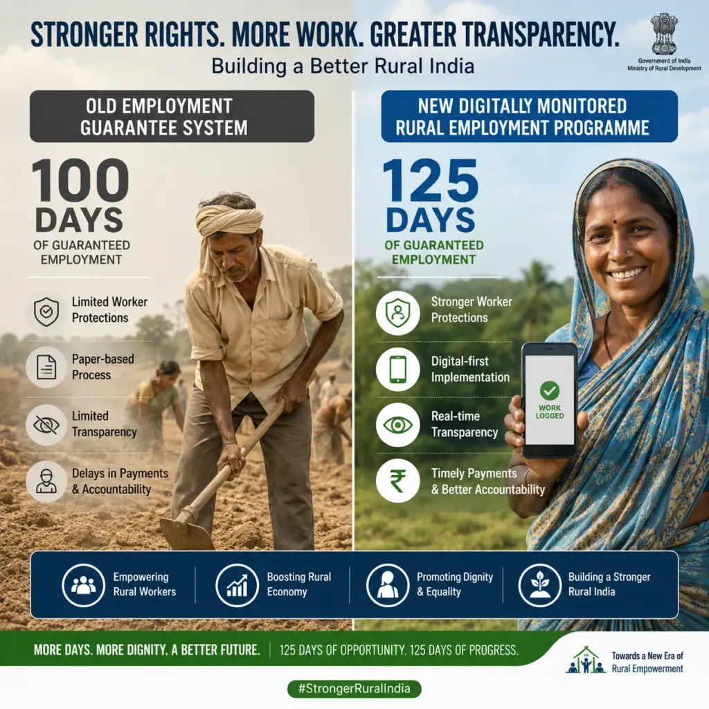 Comparison between MGNREGA and VB-G RaM G employment schemes