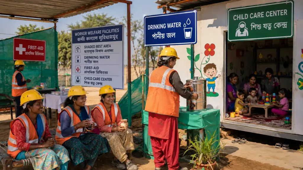 Women workers accessing childcare and workplace facilities under VB-G RaM G