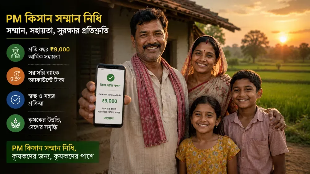 Farmer family in West Bengal benefiting from PM Kisan and BJP support scheme
