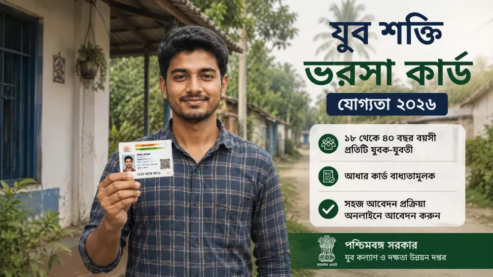 West Bengal resident showing Aadhaar and voter ID for Yuva Shakti Bharosa Card