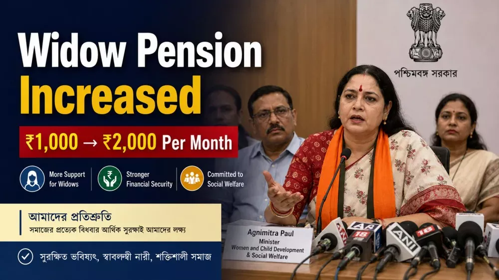 Announcement of widow pension increase in West Bengal