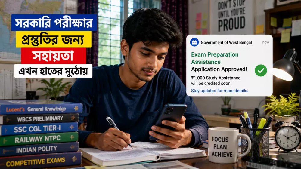 Student preparing for competitive exams with proposed Yuva Shakti assistance